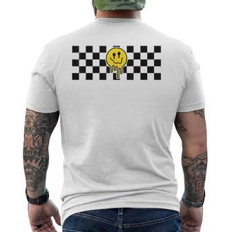 Caraonriente Amarilla Derretida Divertida A Cuadros Cara Feliz Derretida Camiseta Hombre Estampado Espalda - Regaloses