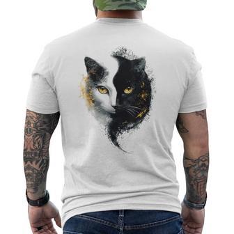 Chat Abstrait Portrait Animal Lover Illustration Graphique Chat T-shirt imprimé au dos - Cadeauxyz