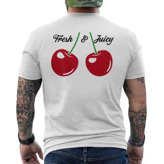 Cherry Top Fresh Juicy Red Cherries Women's Vintage Cherry Men's T-shirt Back Print - Thegiftio UK