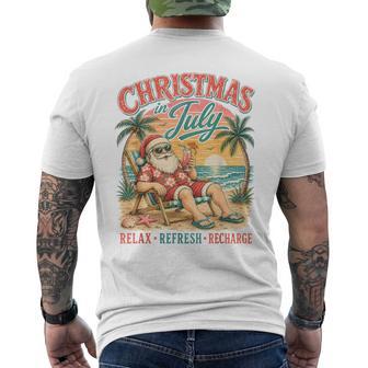Christmas In July Relax Beach Santa Hawaiian Sunset Cruise Men's T-shirt Back Print | Seseable UK