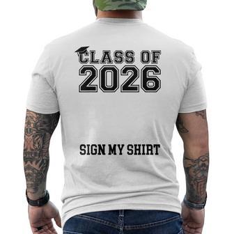 Class Of 2026 Sign My Senior 2026 Graduation Party Men's T-shirt Back Print | Mazezy