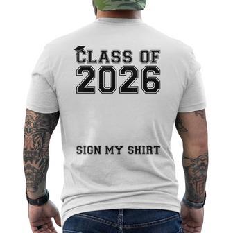 Class Of 2026 Sign My Senior 2026 Graduation Party Men's T-shirt Back Print - Thegiftio