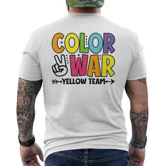 Color War Yellow Team Sleepaway Summer Camp Game Men's T-shirt Back Print - Thegiftio UK