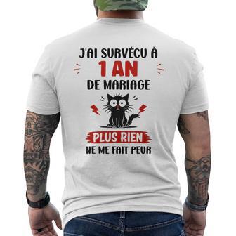 Couple 1 An Blague Humour Anniversaire 1 An De Mariage T-shirt imprimé au dos - Cadeauxyz