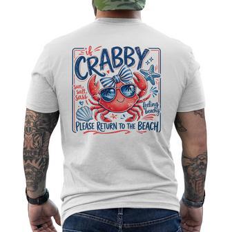If Crabby Please Return To The Beach Feeling Beachy Men's T-shirt Back Print - Thegiftio UK