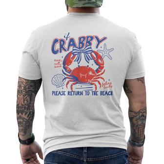 If Crabby Please Return To Beach Summer Break Vacation Men's T-shirt Back Print - Monsterry