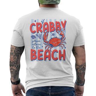 If Crabby Return To The Beach Crab Summer Vacation Men's T-shirt Back Print - Monsterry