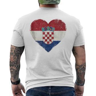 Croatia Hrvatska Flag Zagreb Croatian Jersey Retro Men's T-shirt Back Print - Thegiftio UK