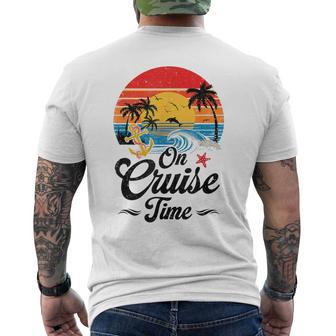 On Cruise Time Coconut Tree Graphic Summer Vacation Cruising Men's T-shirt Back Print - Thegiftio UK