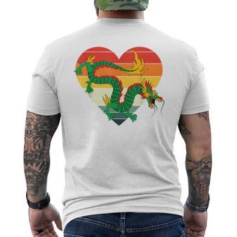 Culture Chinoise Mythologie Retro Coeur Chine Dragon Chinois T-shirt imprimé au dos - Cadeauxyz