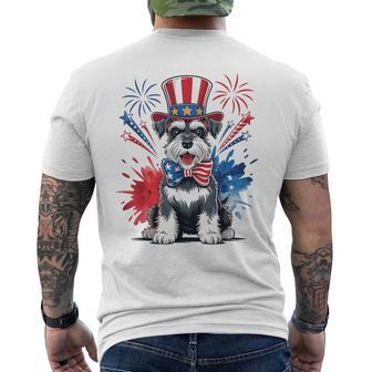 Cute Patriotic Miniature Schnauzer 4Th Of July Celebration Men's T-shirt Back Print - Thegiftio UK