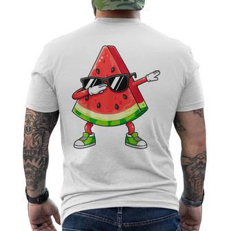 Dabbing Watermelon Sunglasses Summer Tropical Fruit Men's T-shirt Back Print | Mazezy