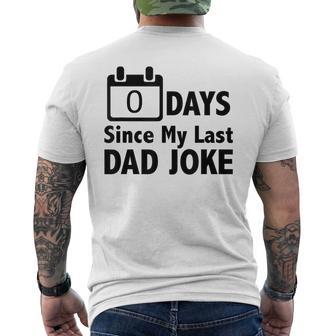 Dad Jokes- Zero Days Since My Last Dad Joke Dad Men's T-shirt Back Print - Thegiftio UK