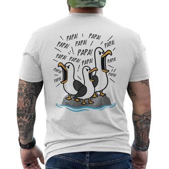 Dad Seagull Papa Seagulls Fathers Day Humor Men's T-shirt Back Print - Thegiftio UK