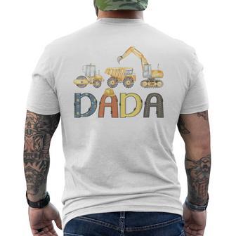 Dada Construction Excavator Birthday Boy Father's Day Men's T-shirt Back Print - Monsterry UK