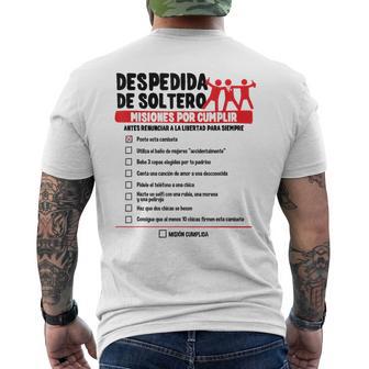 Despedida Deoltero Lista Retos Novio Pruebas Graciosas Camiseta Hombre Estampado Espalda - Regaloses