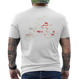 Dirt Bike Retro American Flag Motocross Enduro Men's T-shirt Back Print | Mazezy