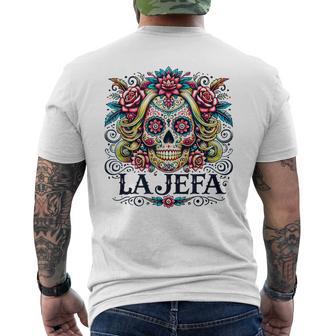 Diseño Audaz De Calavera La Jefa Para Dia De Los Muertos Camiseta Hombre Estampado Espalda - Regaloses