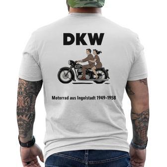 Dkw バイク 1930年代デザイン ビンテージバイク 長袖tシャツ メンズTシャツ バックプリント - Kawaiitshirt