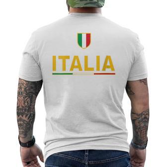 Donna Maglia Con Bandiera Italiana Tricolore Ecritta Italia Con Collo A T-shirt da uomo con stampa posteriore - Novitaregali