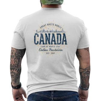 Donnaintage Canada Retrò Con Collo A T-shirt da uomo con stampa posteriore - Novitaregali