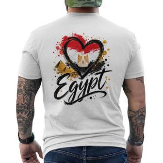 Drapeau Pyramide En Forme De Cœur Avec Inscription I Love Egypt T-shirt imprimé au dos - Cadeauxyz