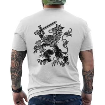 Dutch Lion Of The Netherlands Nederland Holland Orange Men's T-shirt Back Print - Thegiftio UK