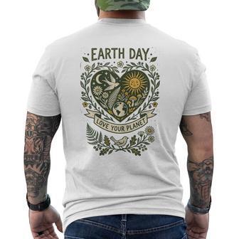 Earth Day Love Your Planet Vintage Nature Men's T-shirt Back Print - Thegiftio UK