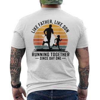 Like Father Like Son – Running Together Since Day One Men's T-shirt Back Print - Thegiftio