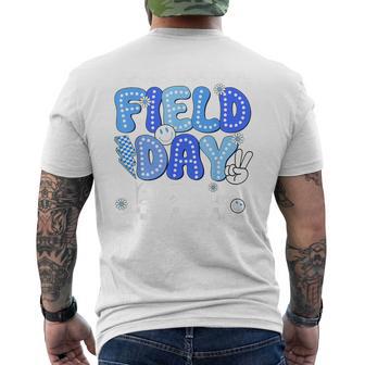 Field Day Blue Team Let The Games Begin Fun Day Field Trip Men's T-shirt Back Print - Monsterry