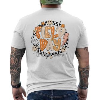 Field Day Orange Team Retro Competition Smile Face Lightning Men's T-shirt Back Print - Monsterry