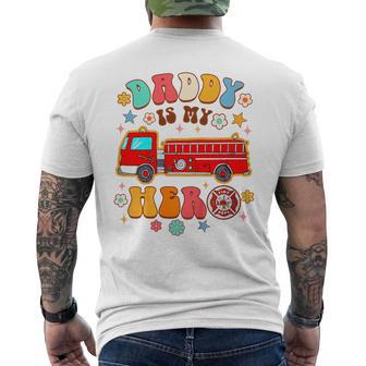 Fireman Firefighter Daddy & Me Daddy Is My Hero Father’S Day Men's T-shirt Back Print | Seseable UK