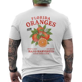 Florida Oranges Retro Label State Fruit Distressed Men's T-shirt Back Print - Thegiftio UK