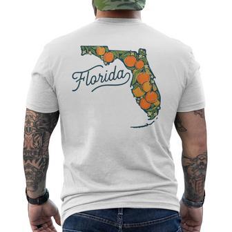 Florida Sunshine State Map Orange Citrus Fruit Retro Vintage Men's T-shirt Back Print - Thegiftio UK