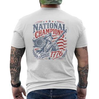 Fourth Of July National Champions George Washington 1776 Men's T-shirt Back Print - Thegiftio UK