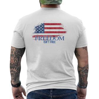 Freedom Isn't Free Us Flag Men's T-shirt Back Print - Thegiftio UK