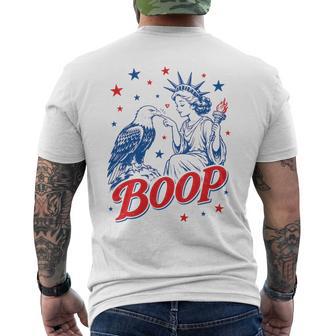 4Th Of July Boop Eagle Statue Of Liberty Patriotic Usa Comfort Colors Crop Top Men's T-shirt Back Print - Thegiftio UK