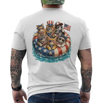 4Th Of July Cats Patriotic Cats Fourth Of July Men's T-shirt Back Print | Seseable UK