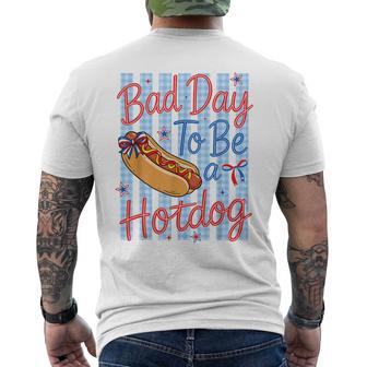 4Th Of July Independence Day Bad Day To Be A Hotdog Men's T-shirt Back Print - Thegiftio
