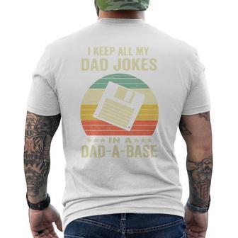 Dad Jokes In Dad-A-Base Vintage For Father's Day Tri-Blend Men's T-shirt Back Print - Monsterry UK