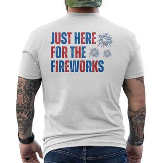 Just Here For The Fireworks 4Th Of July Couple Men's T-shirt Back Print | Seseable UK