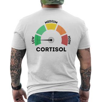 Low Cortisol Levels Meme メンズTシャツ バックプリント - Kawaiitshirt