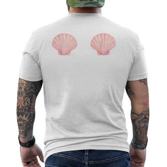 Pink Seashell Bra Bikini Top Beach Summer Costume Fun Men's T-shirt Back Print | Mazezy