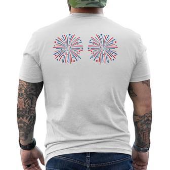 Usa Fireworks Couple Just Here For The Fireworks Men's T-shirt Back Print | Seseable UK