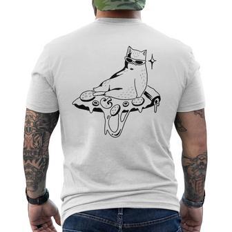 Gafas Deol Gatoolando En Pizza Cats Lover Anime Fan Camiseta Hombre Estampado Espalda - Regaloses