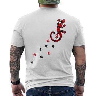 Gecko Footprint ハイビスカスフラワー ハワイサーフスタイルtシャツ メンズTシャツ バックプリント - Kawaiitshirt