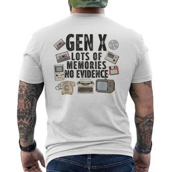 Gen X Lots Of Memories No Evidence Retro Analog Nostalgia Men's T-shirt Back Print - Thegiftio UK