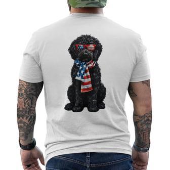 Goldendoodle 4Th Of July Patriotic Black Golden Doodle Cute Men's T-shirt Back Print - Thegiftio UK