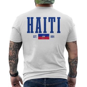 Haiti Est 1804 Haitian Flag Pride Vintage Haiti Comfort Colors Crop Top Men's T-shirt Back Print - Thegiftio UK
