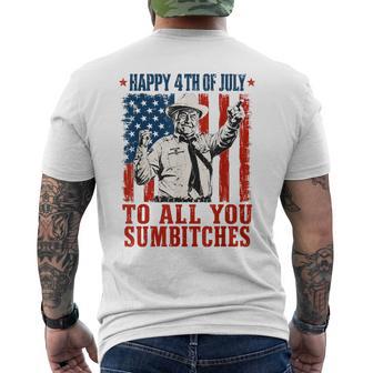 Happy 4Th Of July To All You Sumbitches Quote Men's T-shirt Back Print - Thegiftio UK